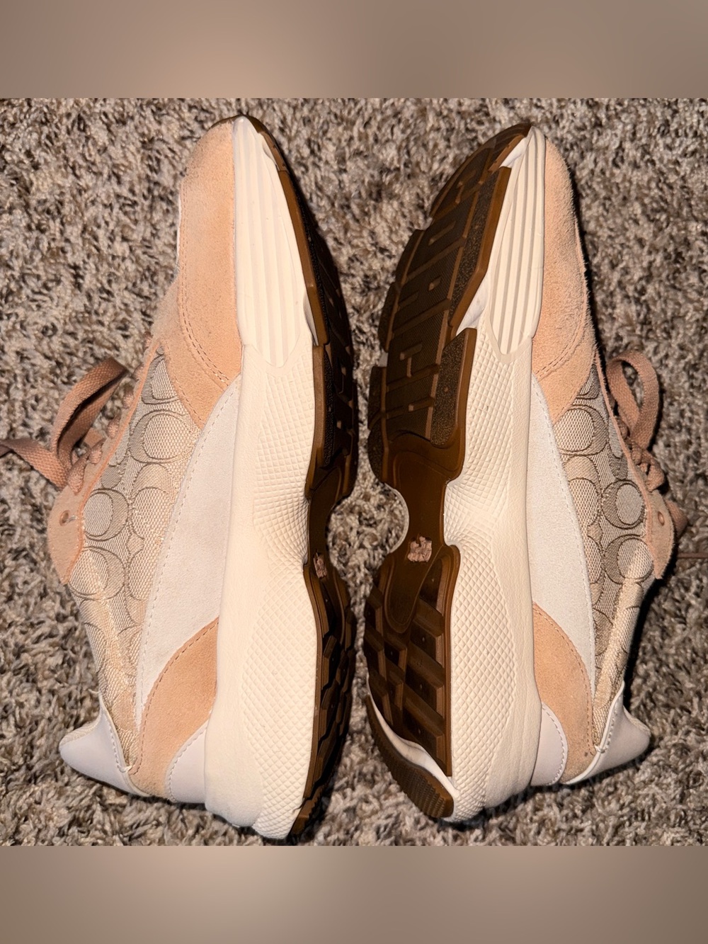 Coach Pink Blush Suede & Signature Logo Sneakers - Picture 9 of 14